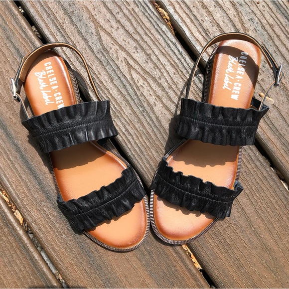 🖤 Chelsea Crew Leather Ruffled Sandal 🖤 - Picture 12 of 15